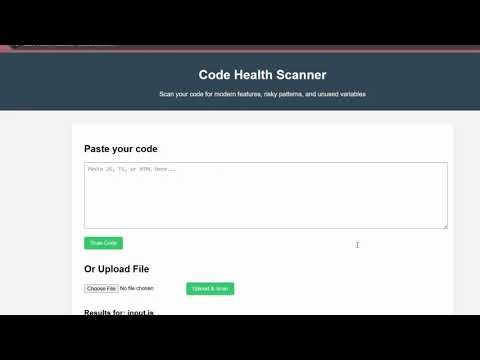 Code Health Scanner A new CLI tool