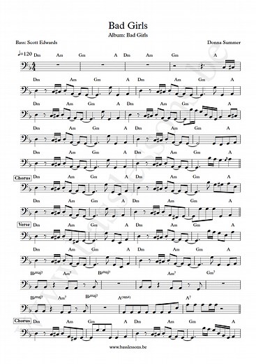 Donna Summer - Bad Girls | Bass Transcription | Scott Edwards