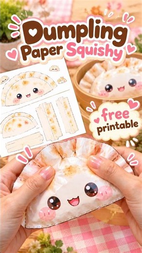Dumpling Paper Squishy | FREE Printable #papersquishy #cozyzr #papercraft