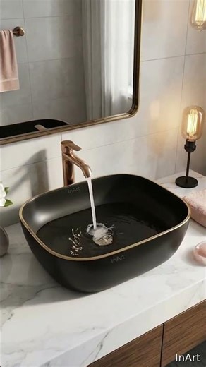 InArt Ceramic Counter or Table Top Wash Basin 45x32 CM Black Matt | InArt #Shorts