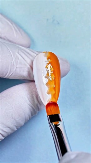 🍊 Striped Gradient Nail #brightrainbownails #BRNnails #SwirlNails #OrangeNails #nailtutorial