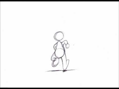 Running Animation (Back View) - Hand Drawn