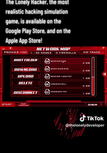 The Lonely Hacker, the most realistic hacking simulation game, is available on the Google Play Store, and on the Apple App Store! #hacker #gaming #hacking #gamer #indie #indiegame