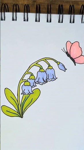Cute Bluebells in Minutes 💙🌿 #cutedrawing#howtodraw #creativekids #easydrawing
