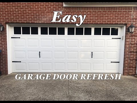 Garage Door Update with carriage house windows and hardware