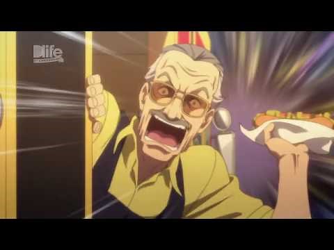 Stan Lee dubbing himself in an Avengers anime.