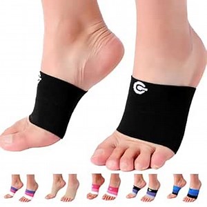 Doc Miller Arch Support Sleeves for Feet – Plantar Fasciitis Brace for Foot Pain Relief, Compression Socks, Heel Spurs, Fallen Arches, Orthotic Aid, and Planters Facetious Relief, 1 Pair