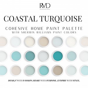 Coastal Turquoise Paint Palette: Whole House Color Scheme (digital Download) - Etsy
