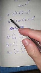 Linear Algebra 2 - Decomposing a square matrix into a symmetric and antisymmetric matrix