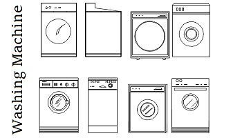 Washing Machine DWG ⏬ in AutoCAD Block (209,46 KB)