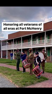 Welcoming visitors for this evening’s flag change. | Fort McHenry National Monument & Historic Shrine