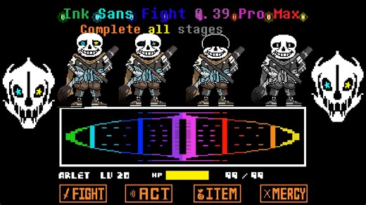 【Ink Sans Fight 0.39 Pro Max】Ink Sans Fight1~4全阶段通关