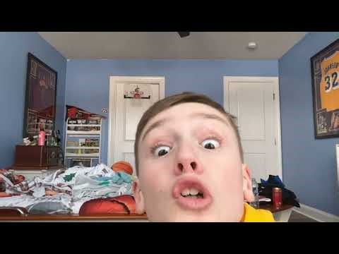 ￼￼ Basketball trick shot on mini hoop 🏀￼