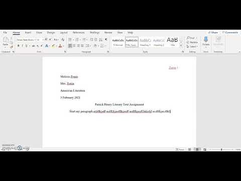 MLA Format Assignment Setup