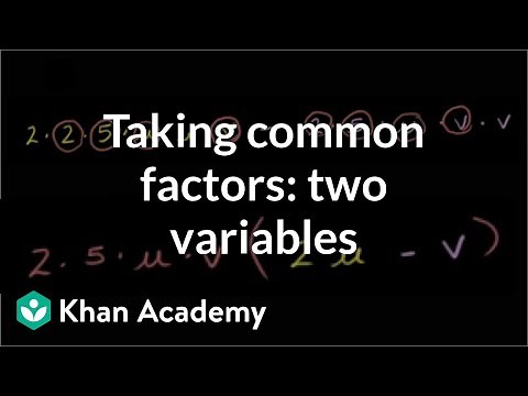 Example 2: Factor a quadratic binomial with two variables by taking a common factor | Khan Academy