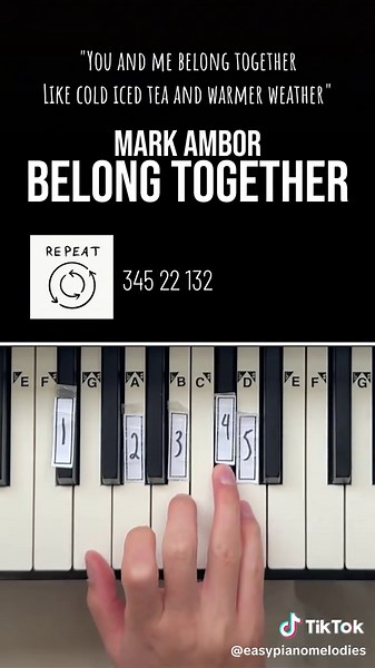 Easy Piano Tutorial for Belong Together