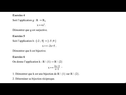 Fonction et Application : applications (injective, surjective, bijective) et bijection réciproque.