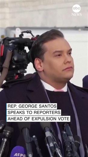 Rep. George Santos spoke to reporters at the Capitol on Thursday morning ahead of an upcoming vote to expel him from the House of Representatives. The expected expulsion vote, the third attempt to remove Santos this year, comes after a damning report from the House Ethics Committee detailing what investigators said was his use of campaign funds for his own personal enrichment. Santos on Thursday again criticized the panel's work, calling the report "slanderous," but declined to unpack details an