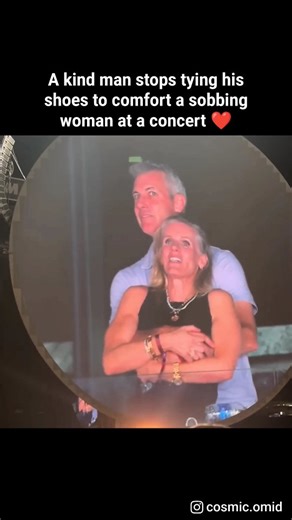 Cosmic Omid on Instagram: "POV: You spot a stranger crying at a concert and instantly become their comfort human ❤️ Faith in humanity = restored 😭 #WholesomeMoment #ConcertKindness #StrangerHug #ColdplayConcert #HumanityWins #FeelGoodVibes #RandomActOfKindness #ConcertFeels #Heartwarming #BeKind #ViralKindness #PositiveVibesOnly #GoodPeopleStillExist"