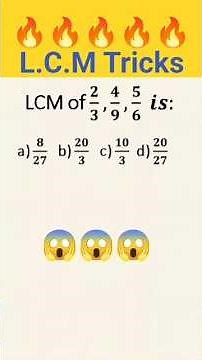 LCM Aptitude Tricks 🔥|| Math Tricks || Fast LCM Tricks for Competitive Exams || #shorts
