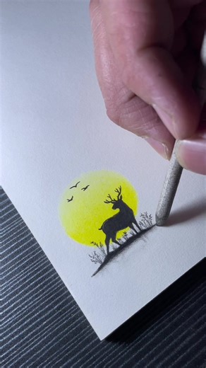 Speed Drawing Sunset Scenery with Oil Pastels