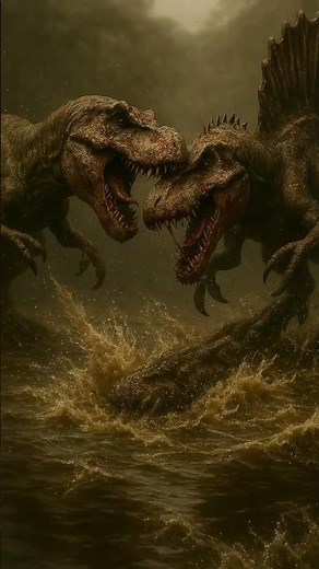 T-Rex vs Spinosaurus: Epic Battle in the River – 100 Million Years Ago