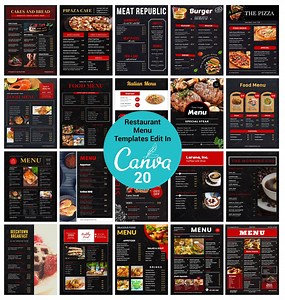 Editable Restaurant Food Menu - Elegant Restaurant Menu - Simple Menu Template - Business Restaurant Menu - Etsy