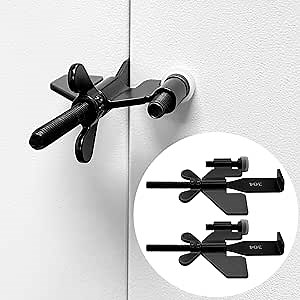2 Pack Black Portable Door Lock Home Security Door Locker Travel Lockdown Locks for Additional Safety and Privacy Perfect for Traveling Hotel Home Apartment College