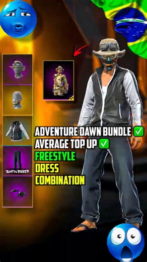BEST DUO 👑 FREESTYLE 🇧🇷 OUTFIT COMBOS 👺 WITH ADVENTURE DAWN BUNDLE 🔥 FOR AVERAGE TOP UP PLAYERS 🔥 FF