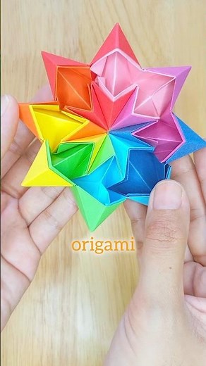 Rotating forever! DIY origami infinity star 🌟☀🌈 #origami #tutorial #shorts
