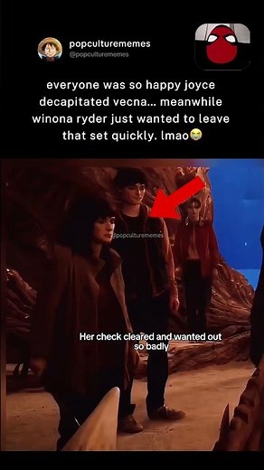 Winona Ryder decapitated Vecna in just two takes and immediately "clocked out." #winonaryder #st5