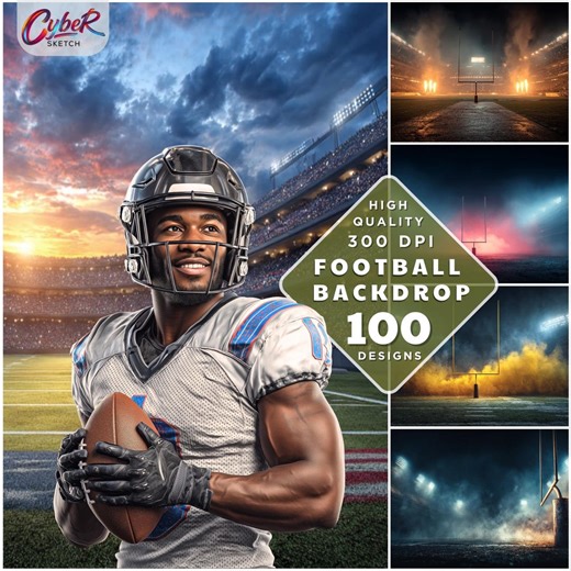 Football Stadium Digital Backdrop Bundle, Sports Photography (digital Download) - Etsy