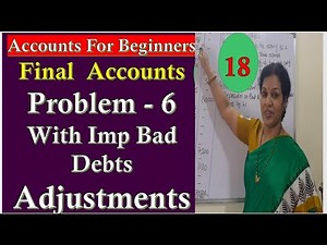 Final Accounts Problem - 6 (With Bad Debts Typical Adjustments) Video Lecture | Commerce and Accountancy Optional Notes for UPSC