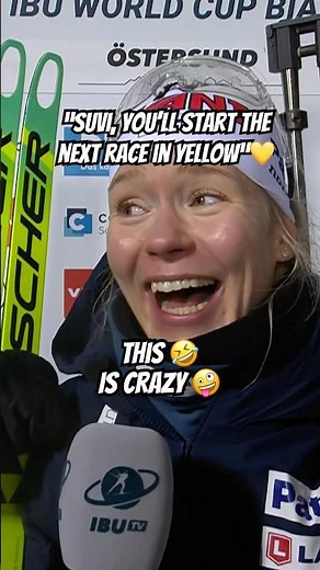 That’s crazy 🤪 and we love it 🙌 Suvi Minkkinen with a first time victory and yellow bib 💛