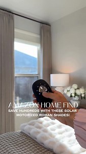 Comment SHOP for link 🔗 POV: Save hundreds with these solar motorized roman shades! We installed these Motorized Roman Shades in our bedroom, and I’m obsessed! They’re fully customizable, so easy to install, and very affordable for the quality they offer. For the bedroom, we chose 100% blackout fabric in Textured Beige for better sleep, but they have other options too. What I love is that they can be set on automatic timing to control one or multiple shades, adjusting to your preferred position