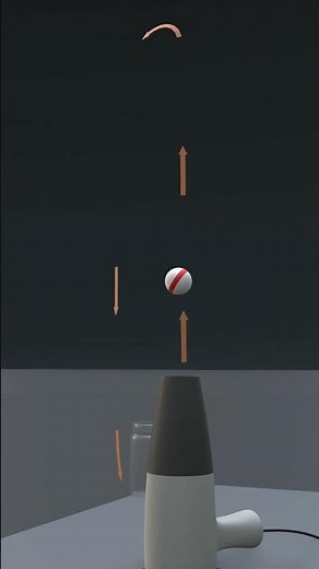 Why does a ping pong floats on hair dryer#3dnimation #scienceprojects