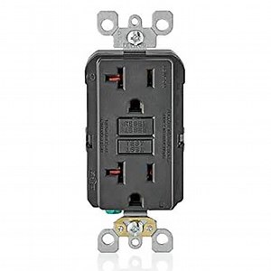 Leviton GFCI Outlet, 20 Amp, Self Test, Non Tamper-Resistant with LED Indicator Light, Protection from Electric Shock and Electrocution, GFNT2-E, Black