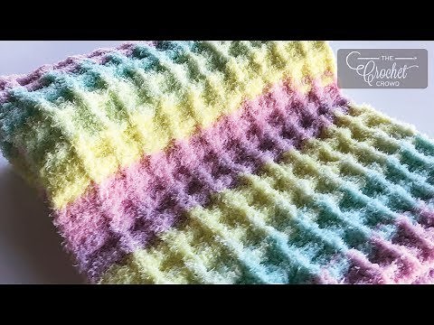 Easy Crochet Waffle Stitch Baby Blanket