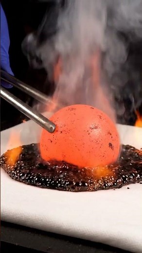 Red-Hot Iron Sphere Meets Polyester — Realistic Melting Reaction
