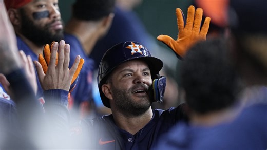 Jose Altuve hits his first home run of the season