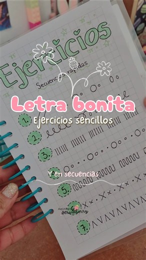 Ejercicios rápidos para letra bonita ✨️ #letrabonita #lettering #notasbonitas #aesthetic