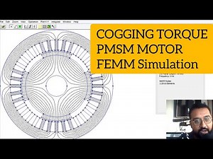 FEMM FINITE ELEMENT METHOD MAGNETICS COGGING TORQUE OF PMSM MOTOR EXAMPLE #finiteelementmethod