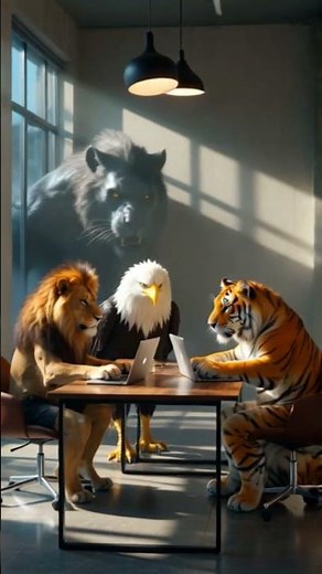 "Monster Invades the Animal Office! 🦁🐯🦅💻👹" ‪@BeastsBirdsZone100M‬ #shorts #viral #funny #animals #yt