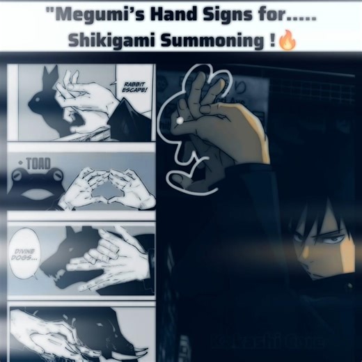 "Megumi’s Hand Signs for Shikigami Summoning 🔥