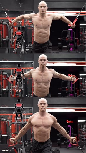 Alex Lueth | #1 Natural Online Coach on Instagram: "Cable Chest Fly Variations Here are some cable fly variations you can add to your routine: High to low cable fly - Target: mid and lower chest bias - split stance - shoulders back, chest up Cable fly - target: entire chest - split stance Low to high cable fly - target: mid and upper chest bias - split stance - arms straight with a slight bend (keep them locked in this position) - think about brining biceps and elbows towards clavicle Note: - th