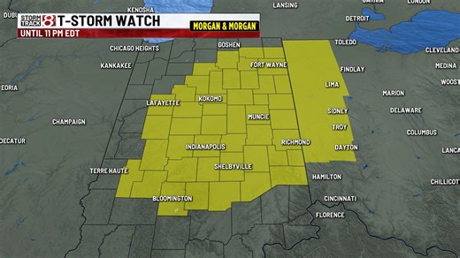 10 counties remains under watch as strong storms move across Indiana