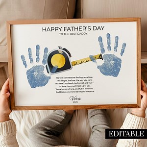Editable Fathers Day Handprint Poem for Kid, Tape Measure Gift for Father Day Grandpa, Tool Dad Bday Hand Print Art Printable, DIY Craft PDF - Etsy