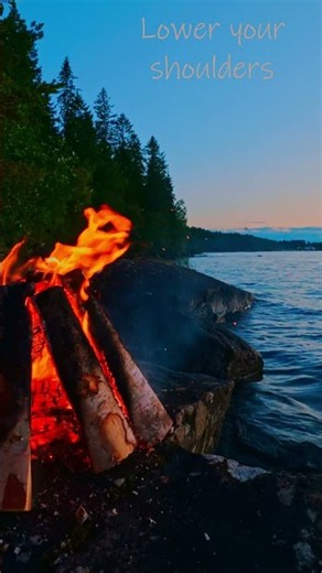 4K Lakeside Campfire for Focus & Sleep 🔥🌊 | Full Video Linked #shorts