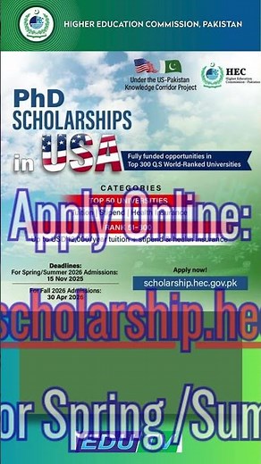 Fully Funded Ph.D Scholarships in USA | HEC EduTV