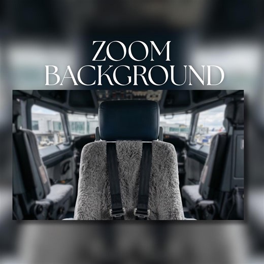 Zoom Background | Airplane Cockpit Pilot Seat View | Aviation Zoom Background | Professional Video Call Backdrop | Digital Download
